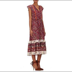 ulla johnson zanna dress in burgundy size 6 NWOT